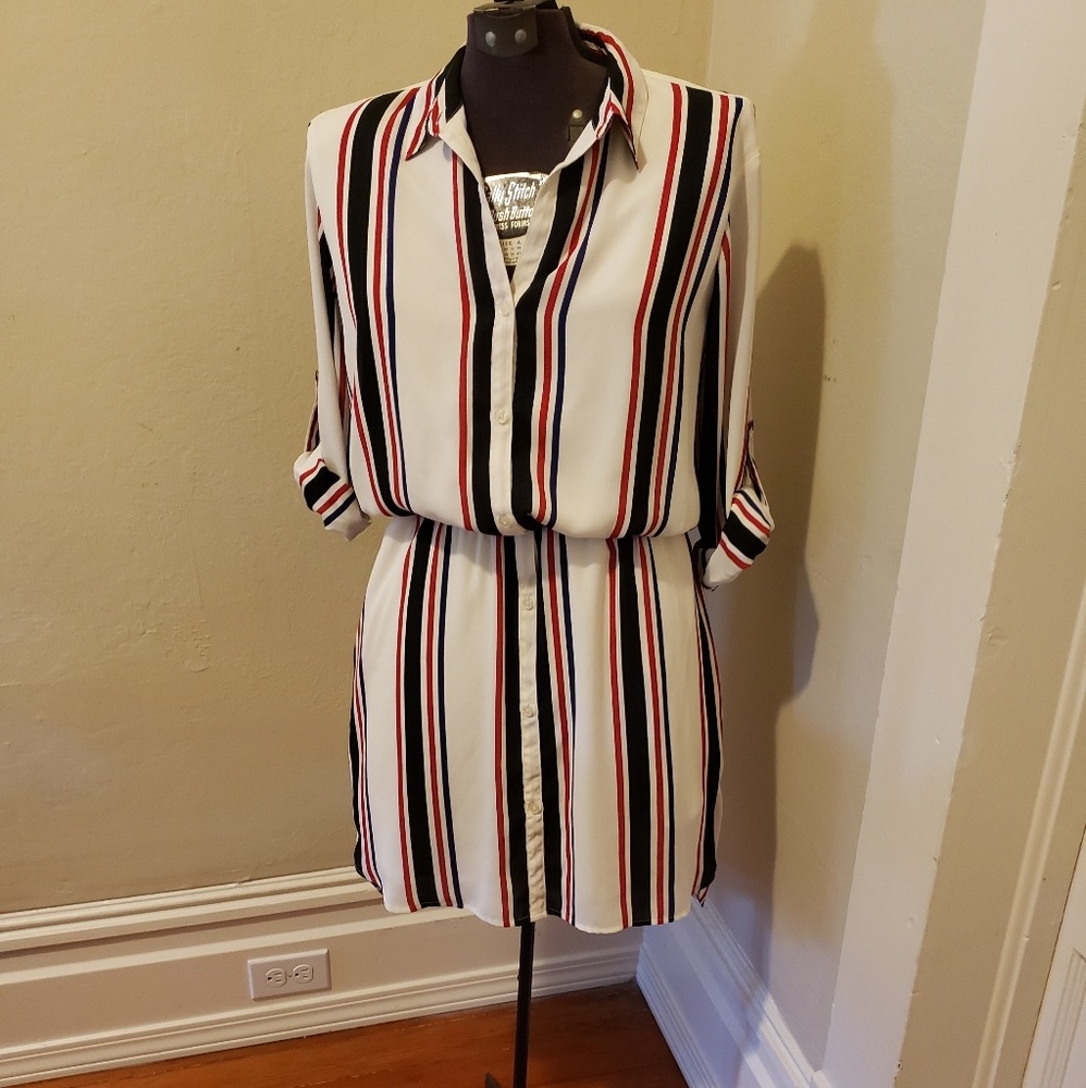Express striped shirtdress